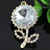 Crystal Zinc alloy Pendant, Fashion jewelry findings, Many colors for choice, Flower 33x60mm, Sold By PC
