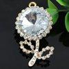 Crystal Zinc alloy Pendant, Fashion jewelry findings, Many colors for choice, Flower 33x60mm, Sold By PC