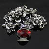 Crystal Zinc alloy Pendant, Fashion jewelry findings, Many colors for choice, Flower 59x59mm, Sold By PC
