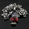 Crystal Zinc alloy Pendant, Fashion jewelry findings, Many colors for choice, Flower 59x59mm, Sold By PC