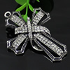 Crystal Zinc alloy Pendant, Fashion jewelry findings, Many colors for choice, Cross 70x50mm, Sold By PC
