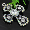 Crystal Zinc alloy Pendant, Fashion jewelry findings, Many colors for choice, Cross 72x55mm, Sold By PC
