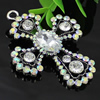 Crystal Zinc alloy Pendant, Fashion jewelry findings, Many colors for choice, Cross 72x55mm, Sold By PC