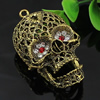 Crystal Zinc alloy Pendant, Fashion jewelry findings, Many colors for choice, Skeleton 63x37mm, Sold By PC
