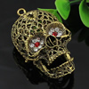 Crystal Zinc alloy Pendant, Fashion jewelry findings, Many colors for choice, Skeleton 63x37mm, Sold By PC