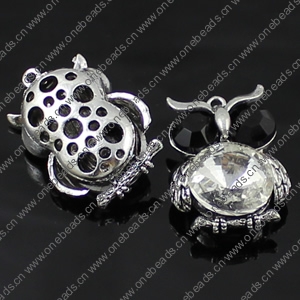 Crystal Zinc alloy Pendant, Fashion jewelry findings, Many colors for choice, Animal 37x26mm, Sold By PC