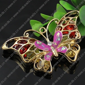 Crystal Zinc alloy Pendant, Fashion jewelry findings, Many colors for choice, Animal 78x45mm, Sold By PC