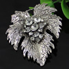 Crystal Zinc alloy Pendant, Fashion jewelry findings, Many colors for choice, Leaf 64x55mm, Sold By PC