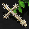 Crystal Zinc alloy Pendant, Fashion jewelry findings, Many colors for choice, Cross 74x44mm, Sold By PC
