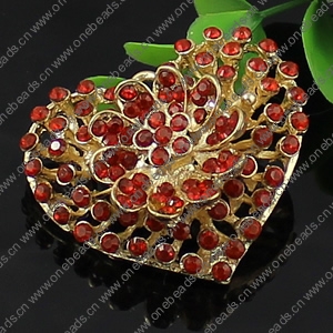 Crystal Zinc alloy Pendant, Fashion jewelry findings, Many colors for choice, Heart 49x42mm, Sold By PC