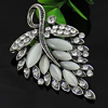 Pendant with Cat Eye Cabochons. Fashion Zinc Alloy Jewelry Findings. Leaf 80x49mm. Sold by PC
