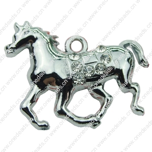 Crystal Zinc alloy Pendant, Fashion jewelry findings, Many colors for choice, Animal 32x24mm, Sold By PC