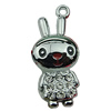 Crystal Zinc alloy Pendant, Fashion jewelry findings, Many colors for choice, Animal 14x32mm, Sold By PC
