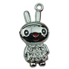 Crystal Zinc alloy Pendant, Fashion jewelry findings, Many colors for choice, Animal 14x32mm, Sold By PC