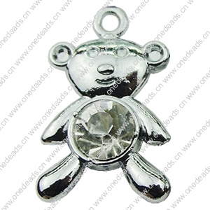 Crystal Zinc alloy Pendant, Fashion jewelry findings, Many colors for choice, Animal 13x20mm, Sold By PC