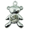 Crystal Zinc alloy Pendant, Fashion jewelry findings, Many colors for choice, Animal 13x20mm, Sold By PC