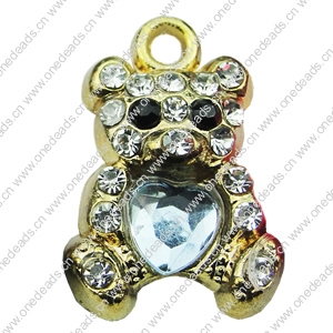 Crystal Zinc alloy Pendant, Fashion jewelry findings, Many colors for choice, Animal 20x13mm, Sold By PC