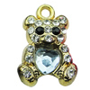 Crystal Zinc alloy Pendant, Fashion jewelry findings, Many colors for choice, Animal 20x13mm, Sold By PC
