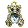 Crystal Zinc alloy Pendant, Fashion jewelry findings, Many colors for choice, Animal 20x13mm, Sold By PC