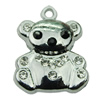 Crystal Zinc alloy Pendant, Fashion jewelry findings, Many colors for choice, Animal 18x22mm, Sold By PC
