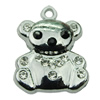 Crystal Zinc alloy Pendant, Fashion jewelry findings, Many colors for choice, Animal 18x22mm, Sold By PC