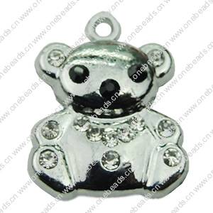 Crystal Zinc alloy Pendant, Fashion jewelry findings, Many colors for choice, Animal 18x22mm, Sold By PC