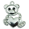 Crystal Zinc alloy Pendant, Fashion jewelry findings, Many colors for choice, Animal 22x28mm, Sold By PC
