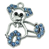 Crystal Zinc alloy Pendant, Fashion jewelry findings, Many colors for choice, Animal 22x29mm, Sold By PC
