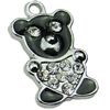 Crystal Zinc alloy Pendant, Fashion jewelry findings, Many colors for choice, Animal 11x18mm, Sold By PC
