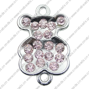 Crystal Zinc alloy Connector, Fashion jewelry findings, Many colors for choice, 20x32mm, Sold By PC