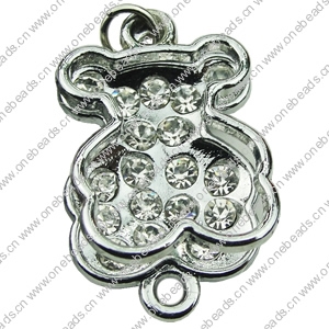 Crystal Zinc alloy Connector, Fashion jewelry findings, Many colors for choice, 20x32mm, Sold By PC