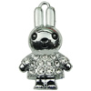 Crystal Zinc alloy Pendant, Fashion jewelry findings, Many colors for choice, Animal 18x32mm, Sold By PC
