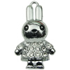 Crystal Zinc alloy Pendant, Fashion jewelry findings, Many colors for choice, Animal 18x32mm, Sold By PC