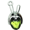 Crystal Zinc alloy Pendant, Fashion jewelry findings, Many colors for choice, Animal 14x28mm, Sold By PC
