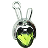 Crystal Zinc alloy Pendant, Fashion jewelry findings, Many colors for choice, Animal 14x28mm, Sold By PC