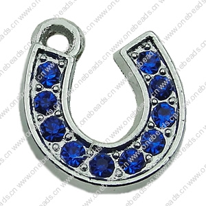 Crystal Zinc alloy Pendant, Fashion jewelry findings, Many colors for choice, Letter 13x15mm, Sold By PC
