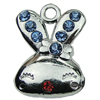 Crystal Zinc alloy Pendant, Fashion jewelry findings, Many colors for choice, Animal 15x22mm, Sold By PC
