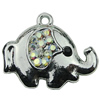 Crystal Zinc alloy Pendant, Fashion jewelry findings, Many colors for choice, Animal 19x23mm, Sold By PC