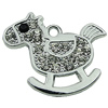 Crystal Zinc alloy Pendant, Fashion jewelry findings, Many colors for choice, Animal 31x27mm, Sold By PC
