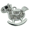 Crystal Zinc alloy Pendant, Fashion jewelry findings, Many colors for choice, Animal 31x27mm, Sold By PC