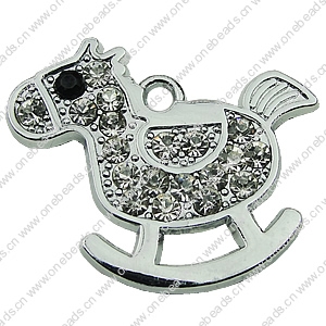 Crystal Zinc alloy Pendant, Fashion jewelry findings, Many colors for choice, Animal 31x27mm, Sold By PC