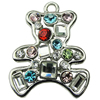 Crystal Zinc alloy Pendant, Fashion jewelry findings, Many colors for choice, Animal 23x30mm, Sold By PC