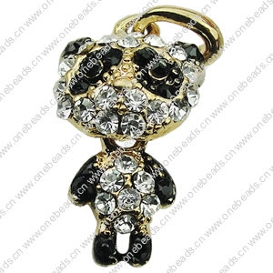 Crystal Zinc alloy Pendant, Fashion jewelry findings, Many colors for choice, Animal 11x21mm, Sold By PC