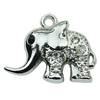 Crystal Zinc alloy Pendant, Fashion jewelry findings, Many colors for choice, Animal 18x22mm, Sold By PC
