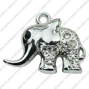 Crystal Zinc alloy Pendant, Fashion jewelry findings, Many colors for choice, Animal 18x22mm, Sold By PC