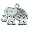 Crystal Zinc alloy Pendant, Fashion jewelry findings, Many colors for choice, Animal 25x27mm, Sold By PC