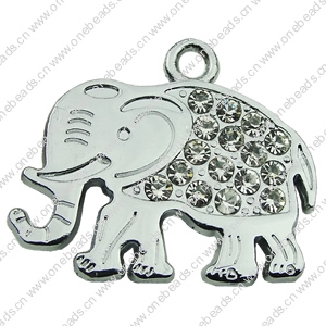 Crystal Zinc alloy Pendant, Fashion jewelry findings, Many colors for choice, Animal 25x27mm, Sold By PC