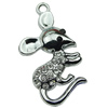 Crystal Zinc alloy Pendant, Fashion jewelry findings, Many colors for choice, Animal 20x37mm, Sold By PC
