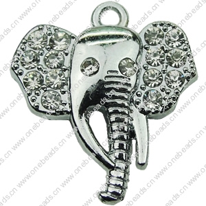 Crystal Zinc alloy Pendant, Fashion jewelry findings, Many colors for choice, Animal 20x22mm, Sold By PC