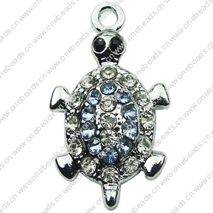 Crystal Zinc alloy Pendant, Fashion jewelry findings, Many colors for choice, Animal 17x28mm, Sold By PC